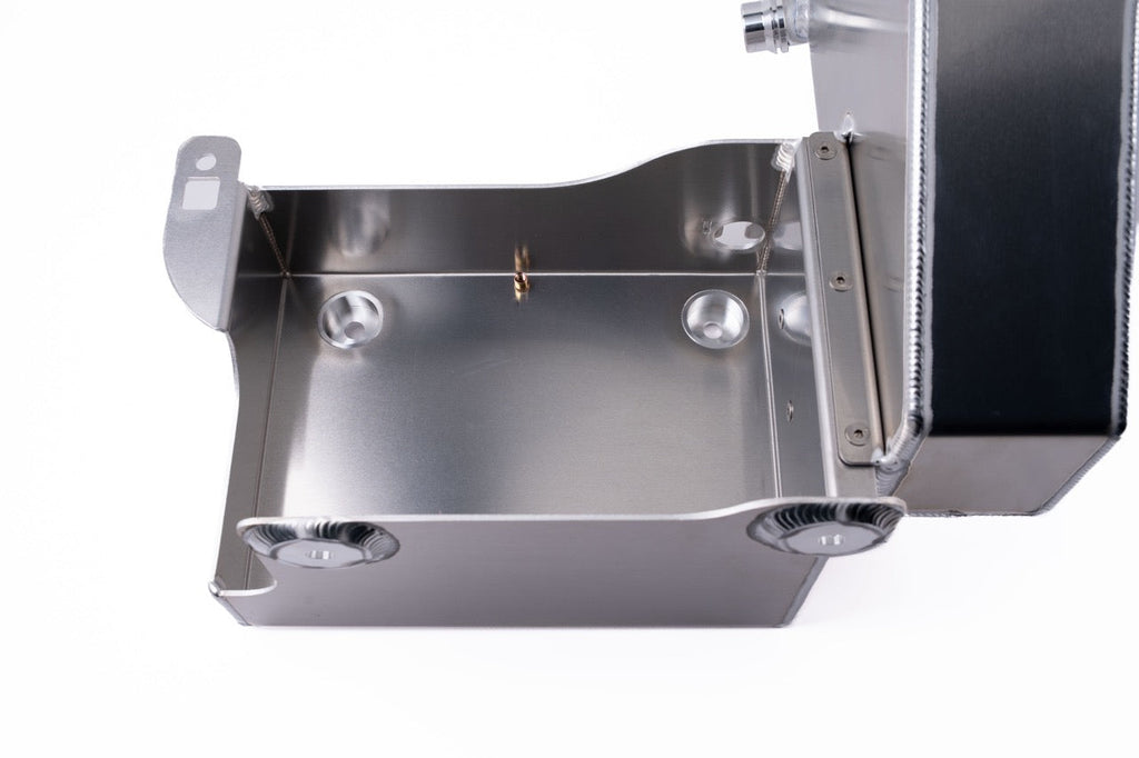6.7L Powerstroke Primary Coolant Tank aluminum replacement upgrade with Integrated aluminum Battery Box